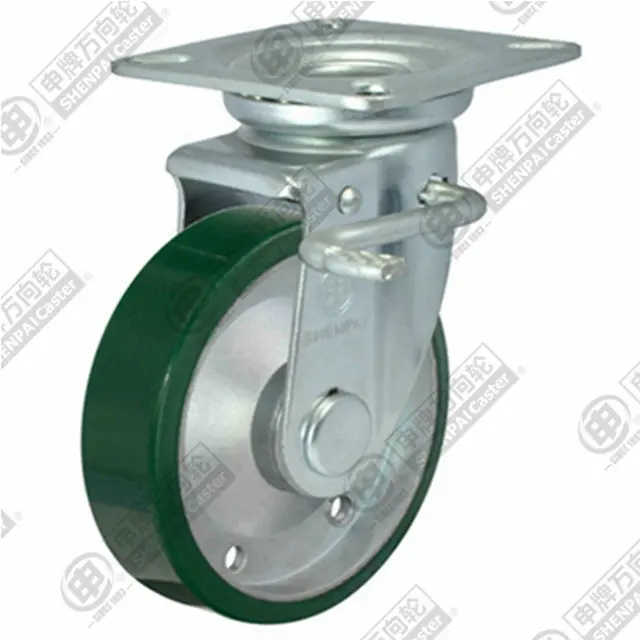 Bánh xe PU xoay khóa Shenpai D150, 25A29-1653 