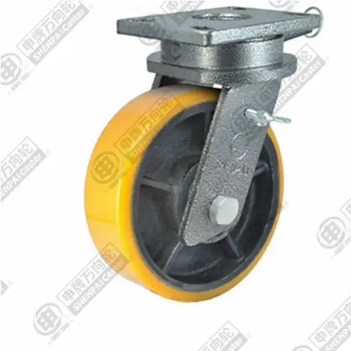 Bánh xe PU chịu tải xoay khóa Shenpai D150, 40A13-1160 